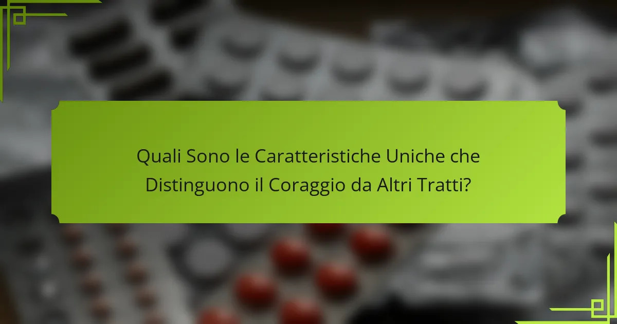 Quali Sono le Caratteristiche Uniche che Distinguono il Coraggio da Altri Tratti?